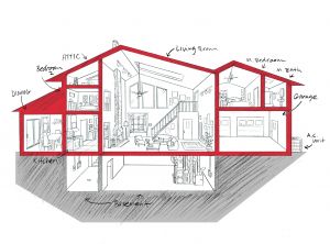 sketch of a house