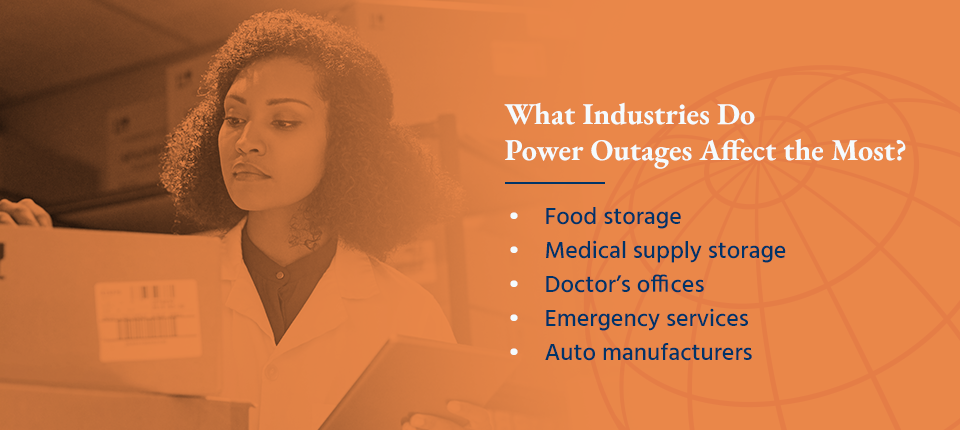 what industries do power outages affect the most